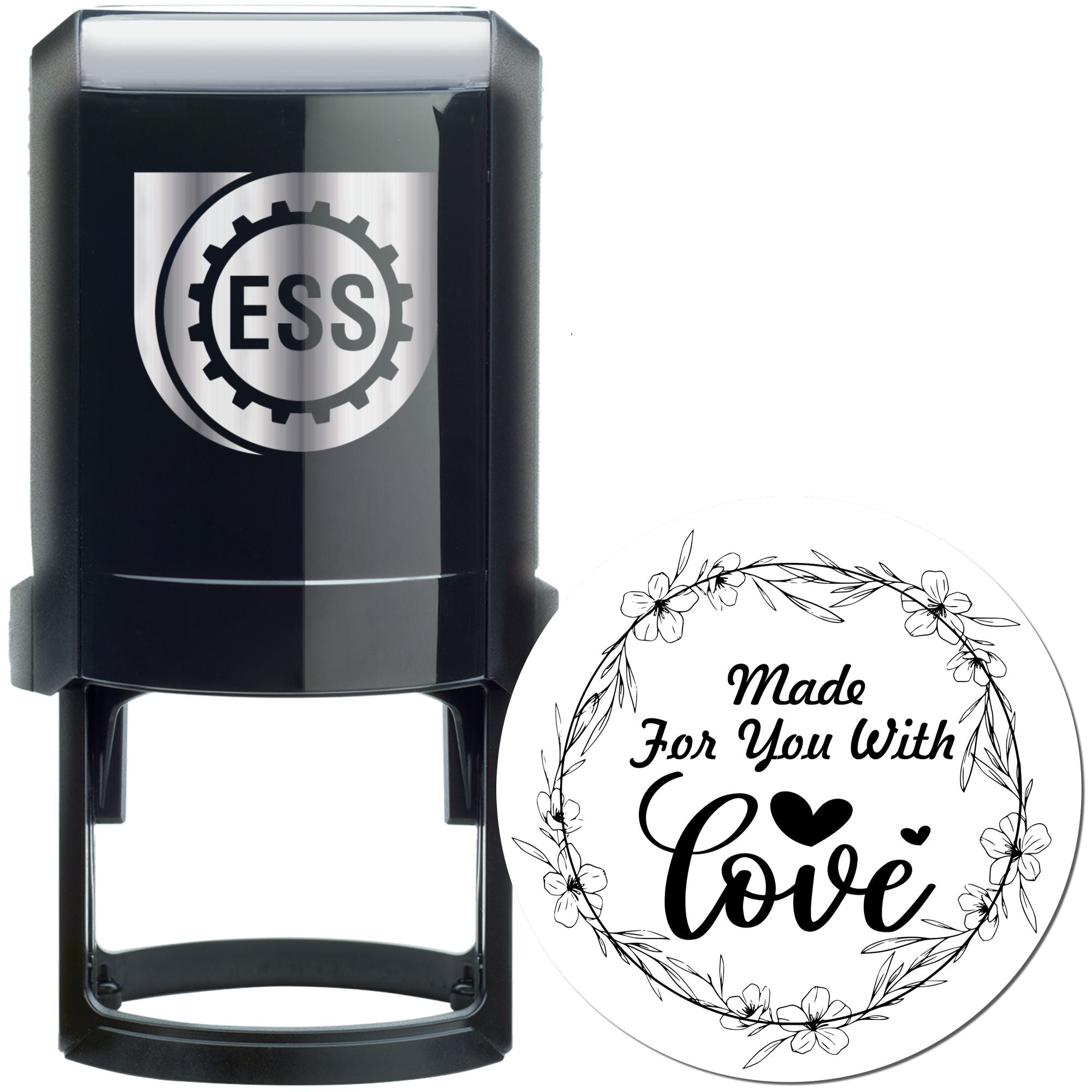 Love's Floral Embrace Custom Stamp - Engineer Seal Stamps