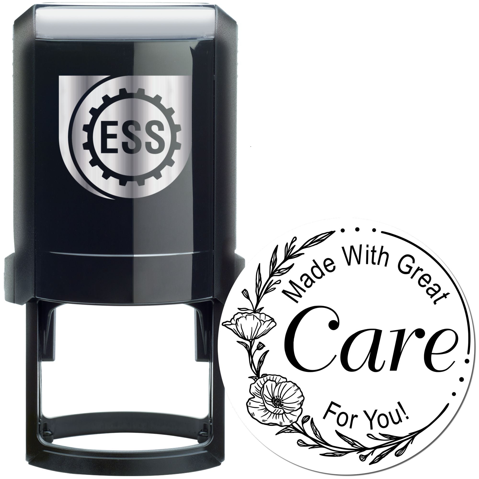 Floral Care Stamp Personalized Handmade Stamp - Engineer Seal Stamps