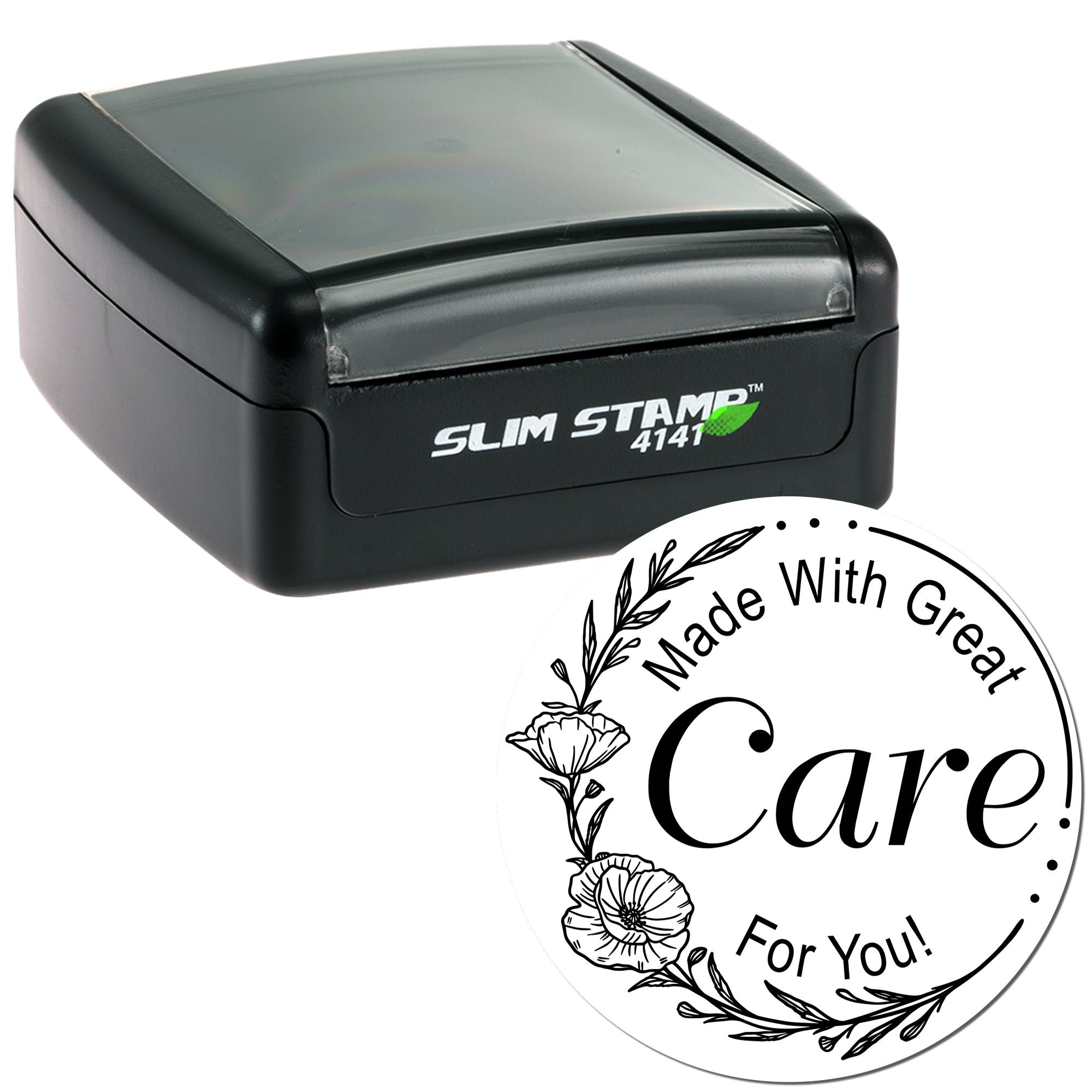 Floral Care Stamp Personalized Handcrafted Stamp - Engineer Seal Stamps