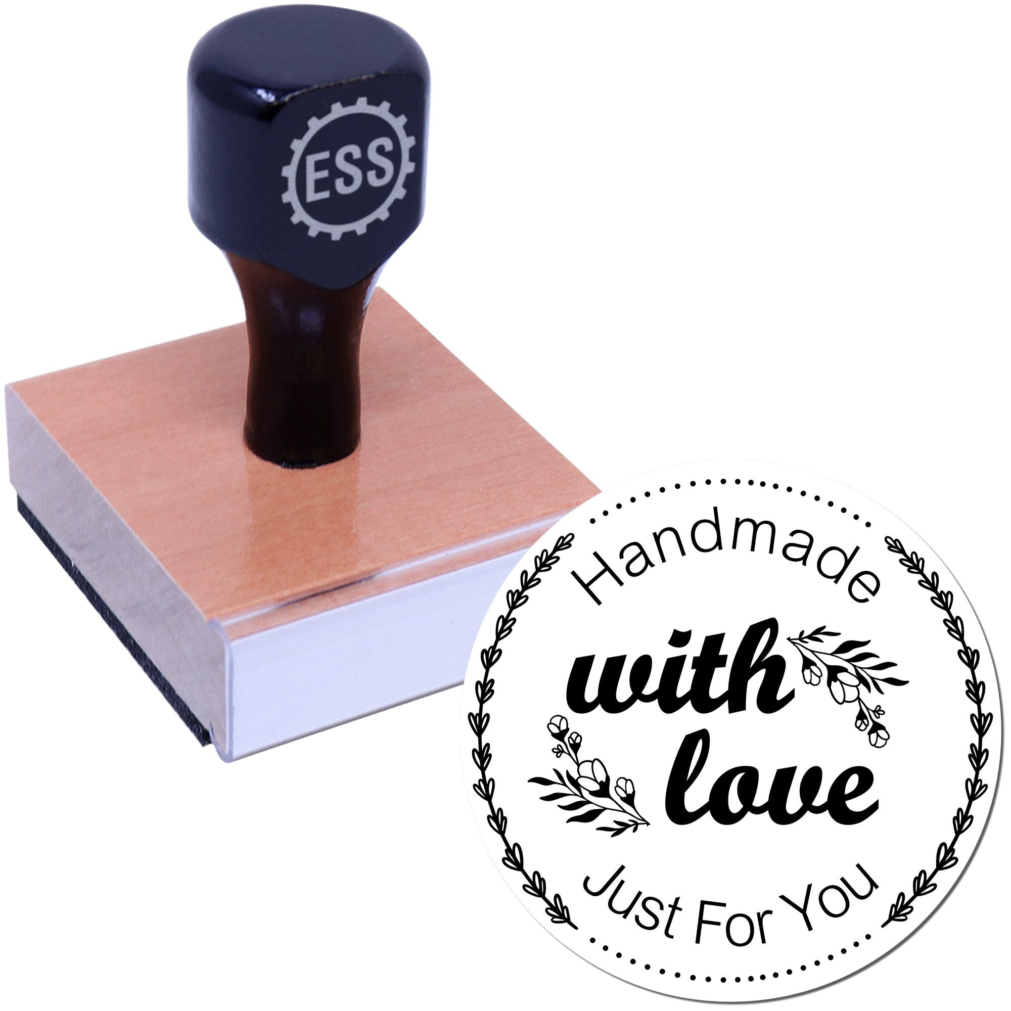 Round Heart-Centered Crafting Personalizable Handmade Stamp