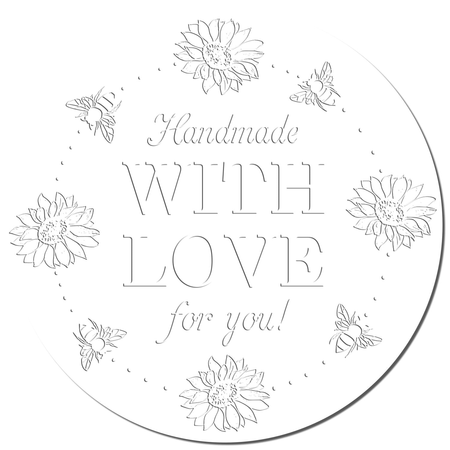 Bee-loved Blossoms Desk Custom-Made Embossing Stamp - Engineer Seal Stamps