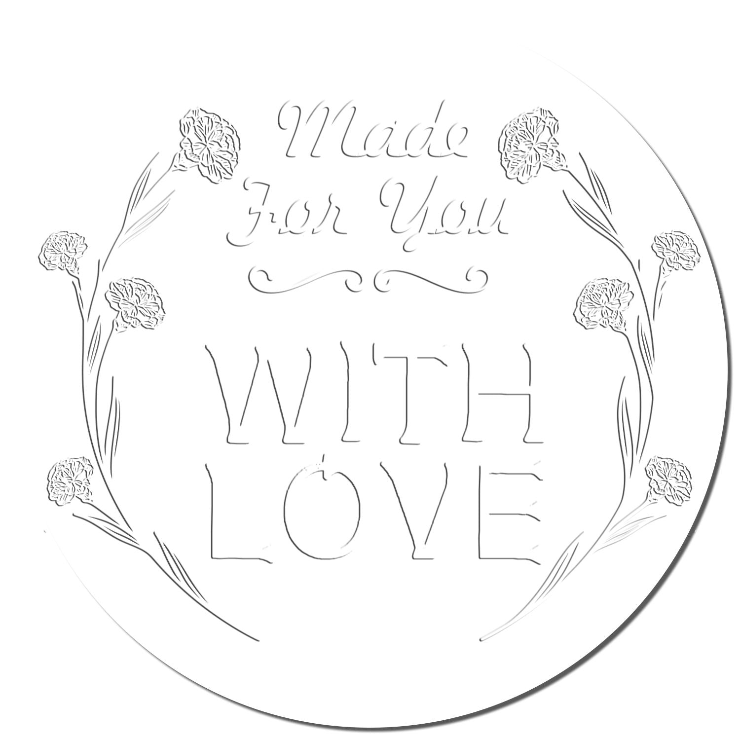 Soft Floral Love Embrace Customizable Handcrafted Seal Embosser - Engineer Seal Stamps
