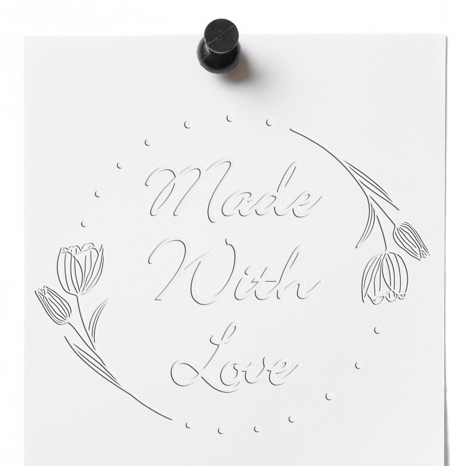 Soft Floral Love Seal Customizable Handcrafted Embossed Stamp - Engineer Seal Stamps
