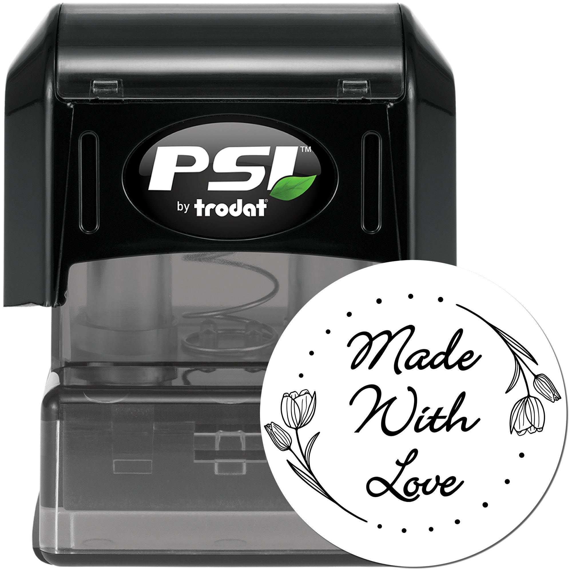 Floral Love Seal Personalizable Maker Rubber Stamp - Engineer Seal Stamps