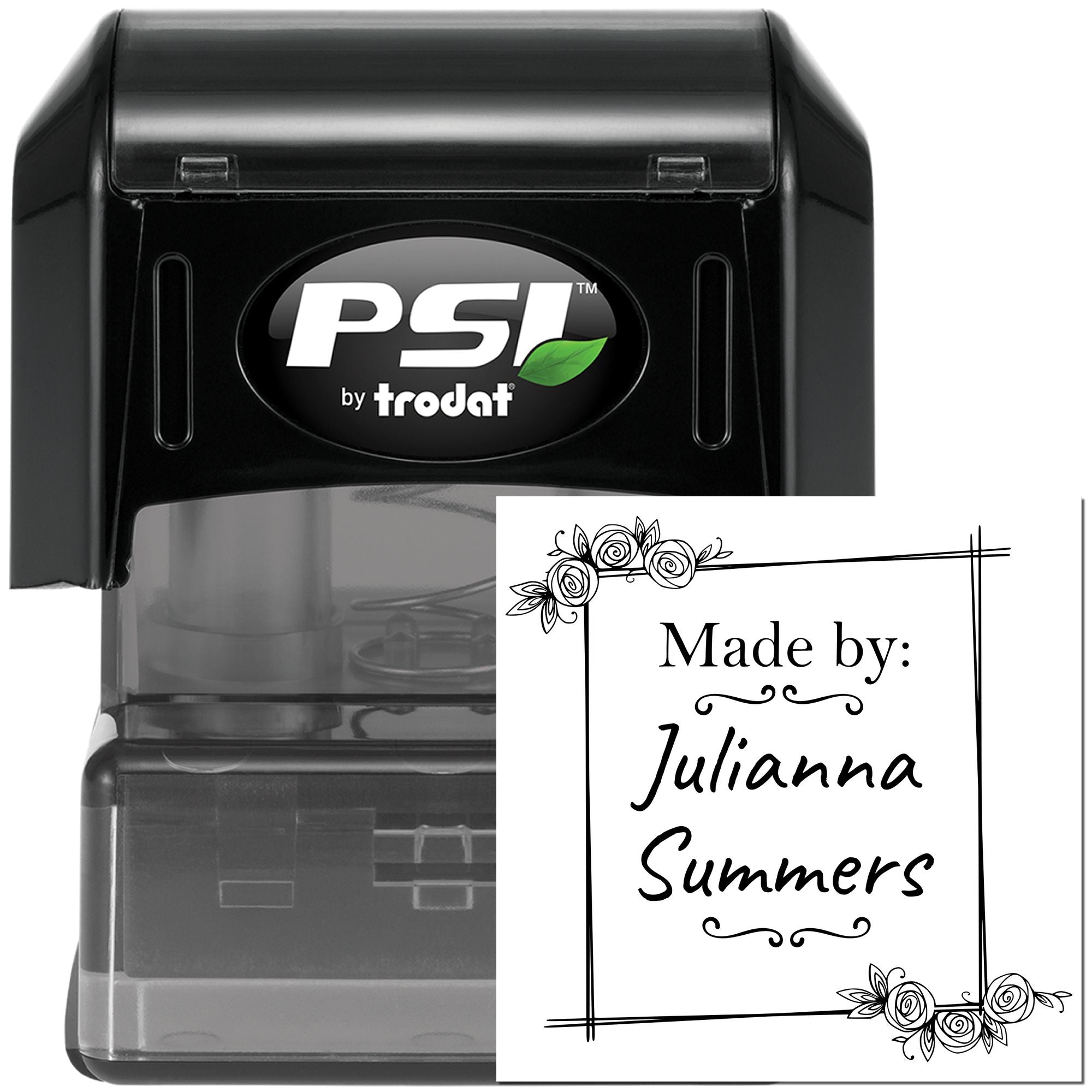 Floral Signature Customizable Stamp - Engineer Seal Stamps