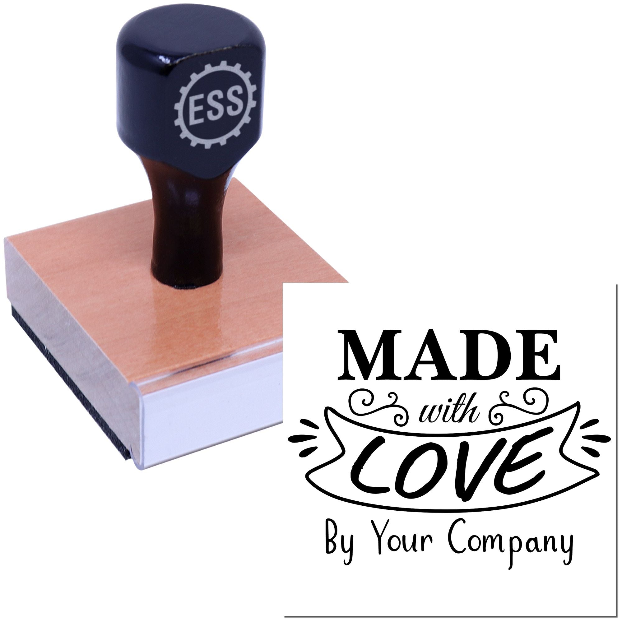 Handcrafted with Care Custom Handcrafted Rubber Stamp