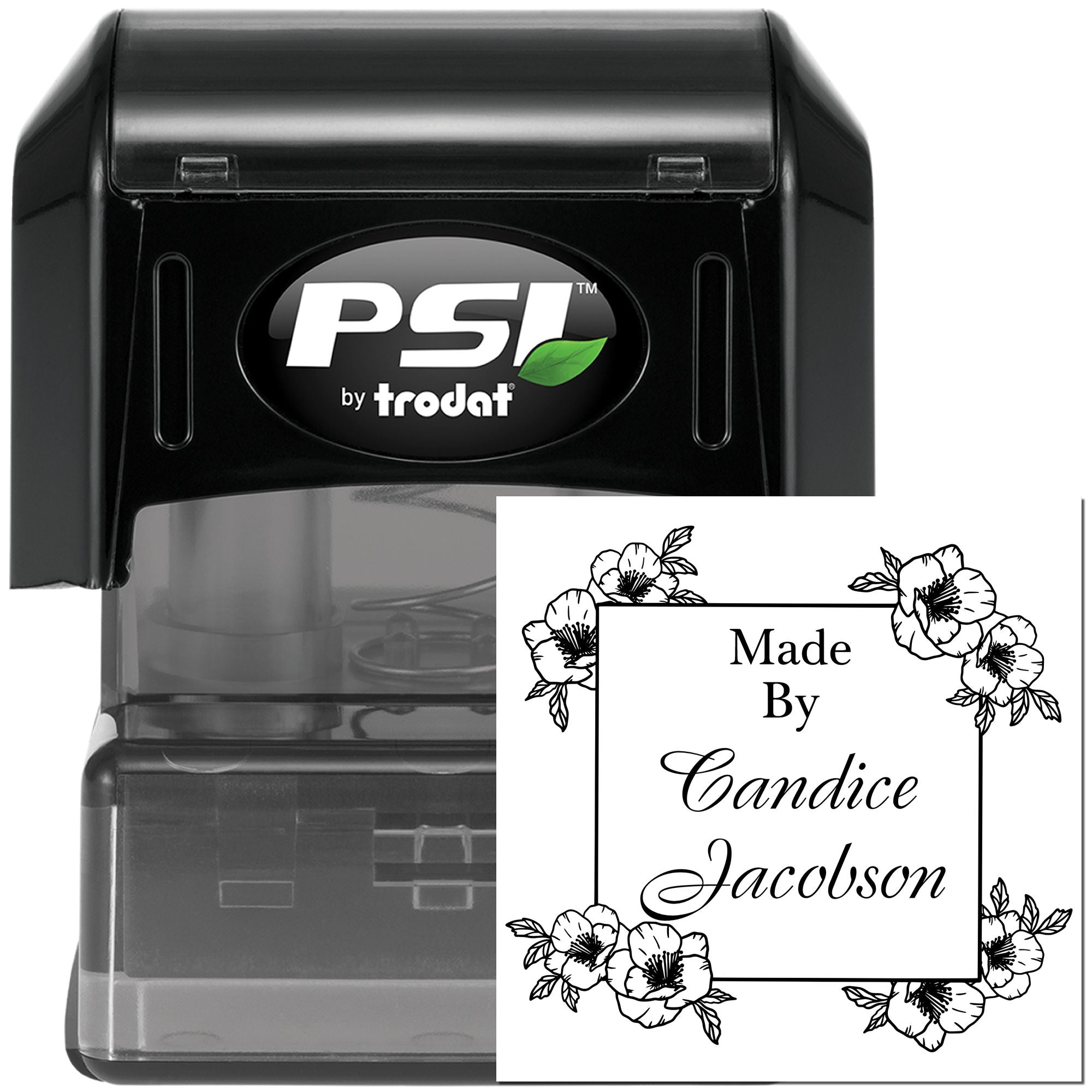 Floral Signature Stamp Personalized Handmade Stamp - Engineer Seal Stamps