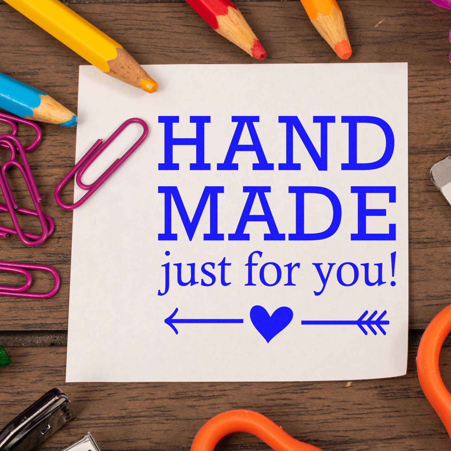 Crafted with Love Customizable Maker Rubber Stamp - Engineer Seal Stamps