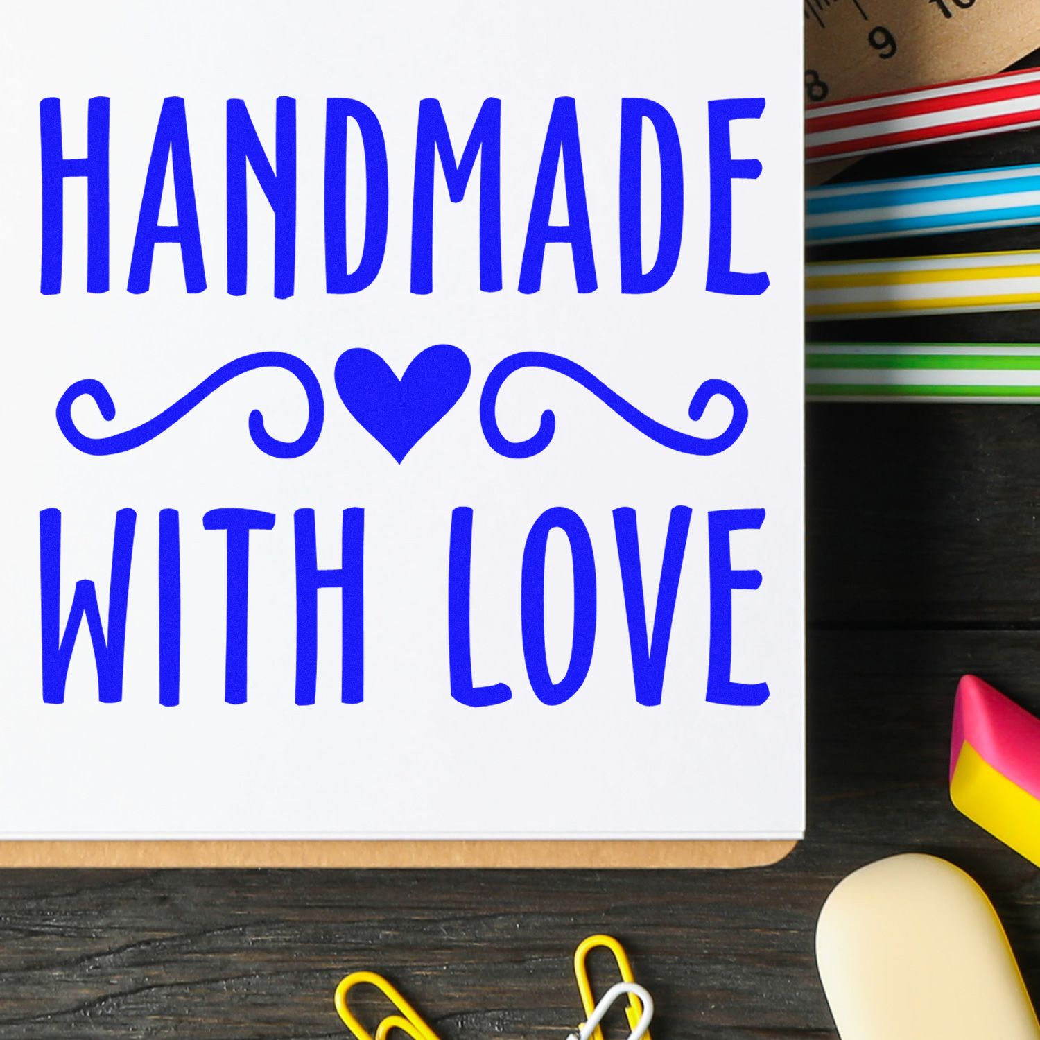 Crafted with Heart Customizable Stamp - Engineer Seal Stamps
