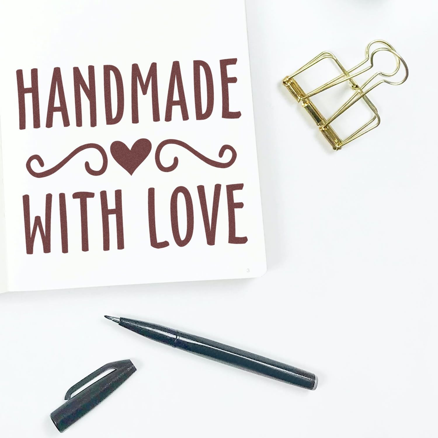 Crafted with Heart Custom-Made Maker Rubber Stamp - Engineer Seal Stamps