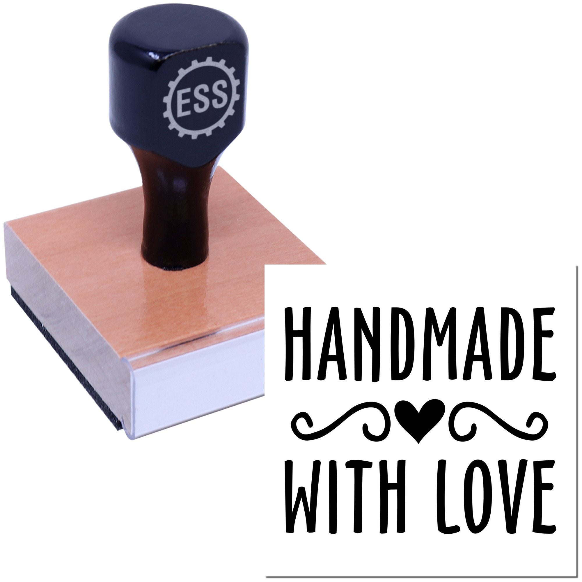 Crafted with Heart Custom-Made Maker Rubber Stamp - Engineer Seal Stamps