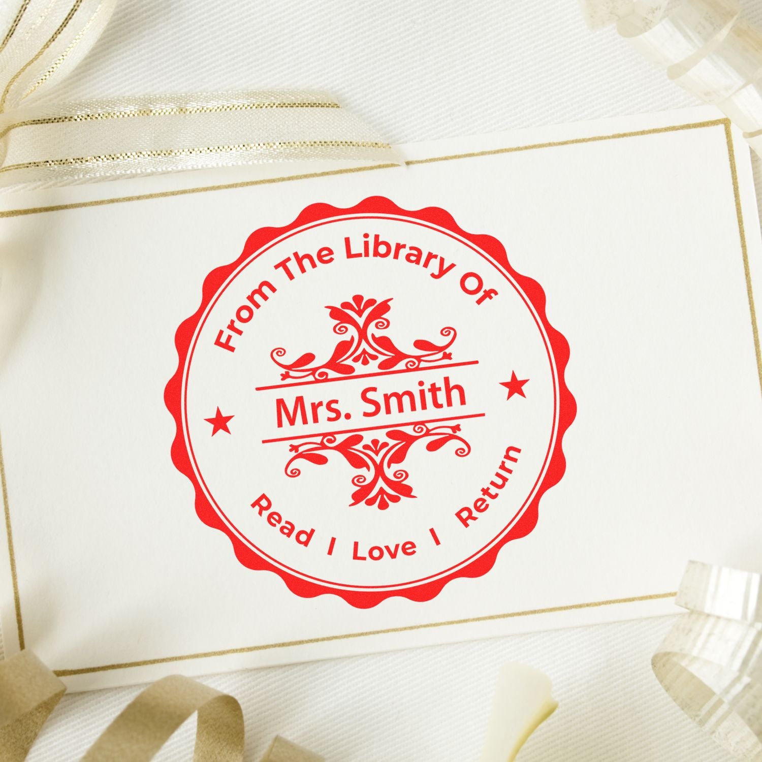 Intricate Library Customized Personal Teacher Library Marking Tool Stamp - Engineer Seal Stamps