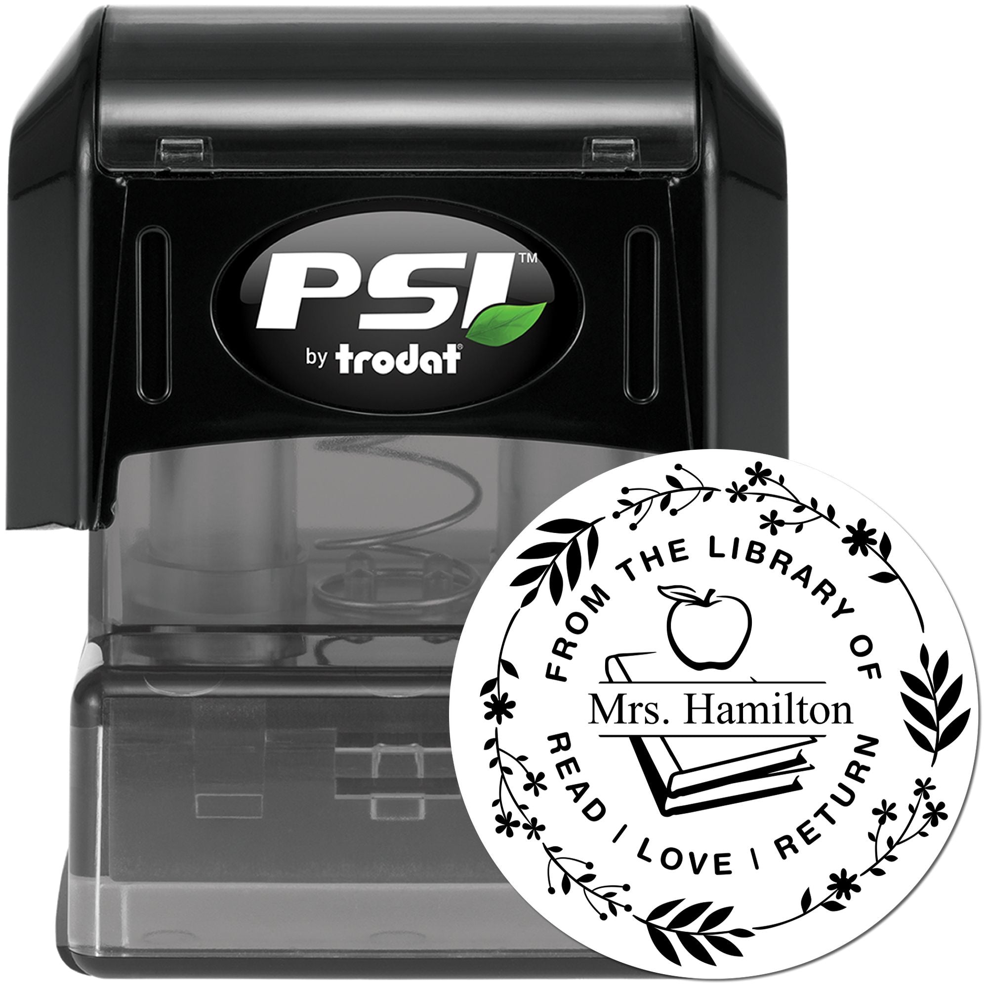 Ornate Library PSI Pre-Inked Personalizable Teacher's Personal Library Stamp - Engineer Seal Stamps