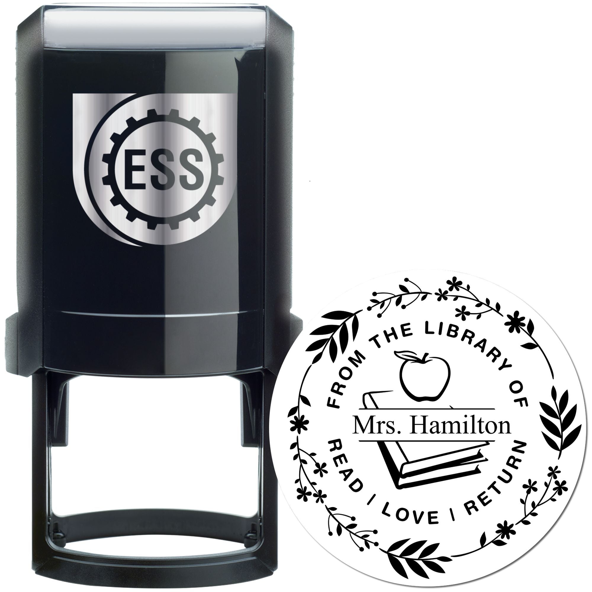 Ornate Library Self-Inking Personalized Book Stamp - Engineer Seal Stamps