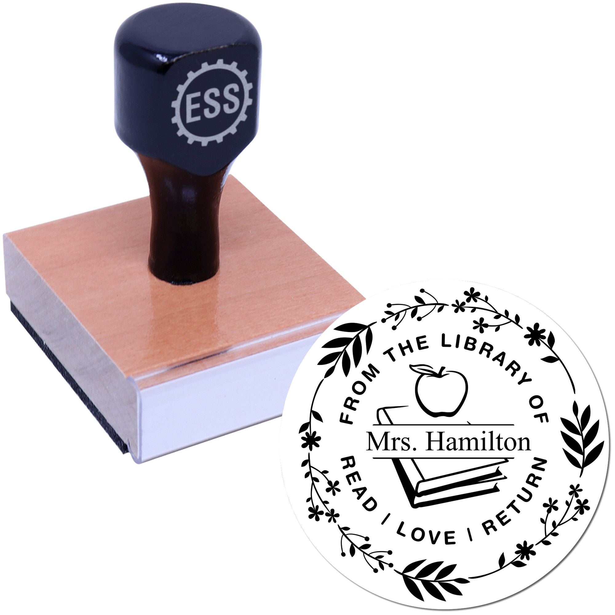 Ornate Library Customized Teacher Signature For Books Stamp