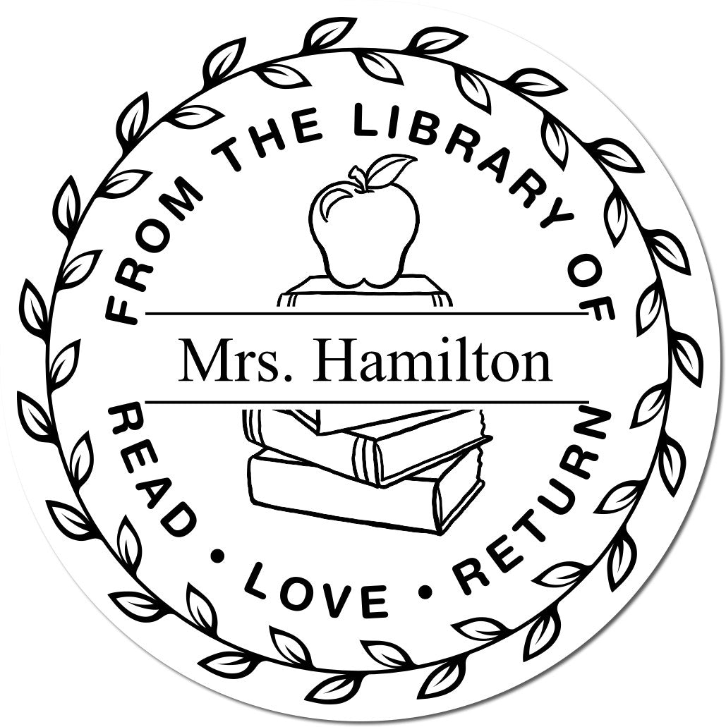 Classic Border PSI Pre-Inked Personalizable From The Desk Of Teacher Stamp - Engineer Seal Stamps