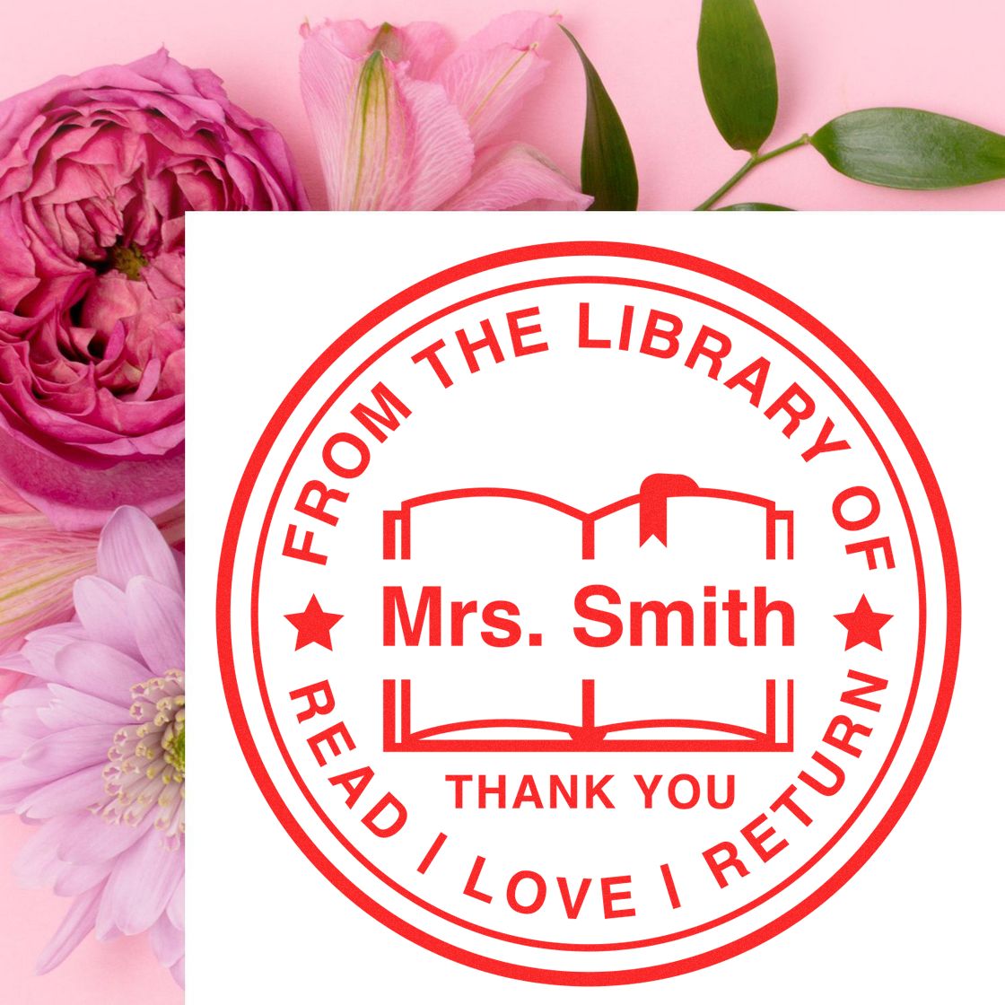 Modern PSI Pre-Inked Personalizable Ex Libris Teacher Stamp - Engineer Seal Stamps