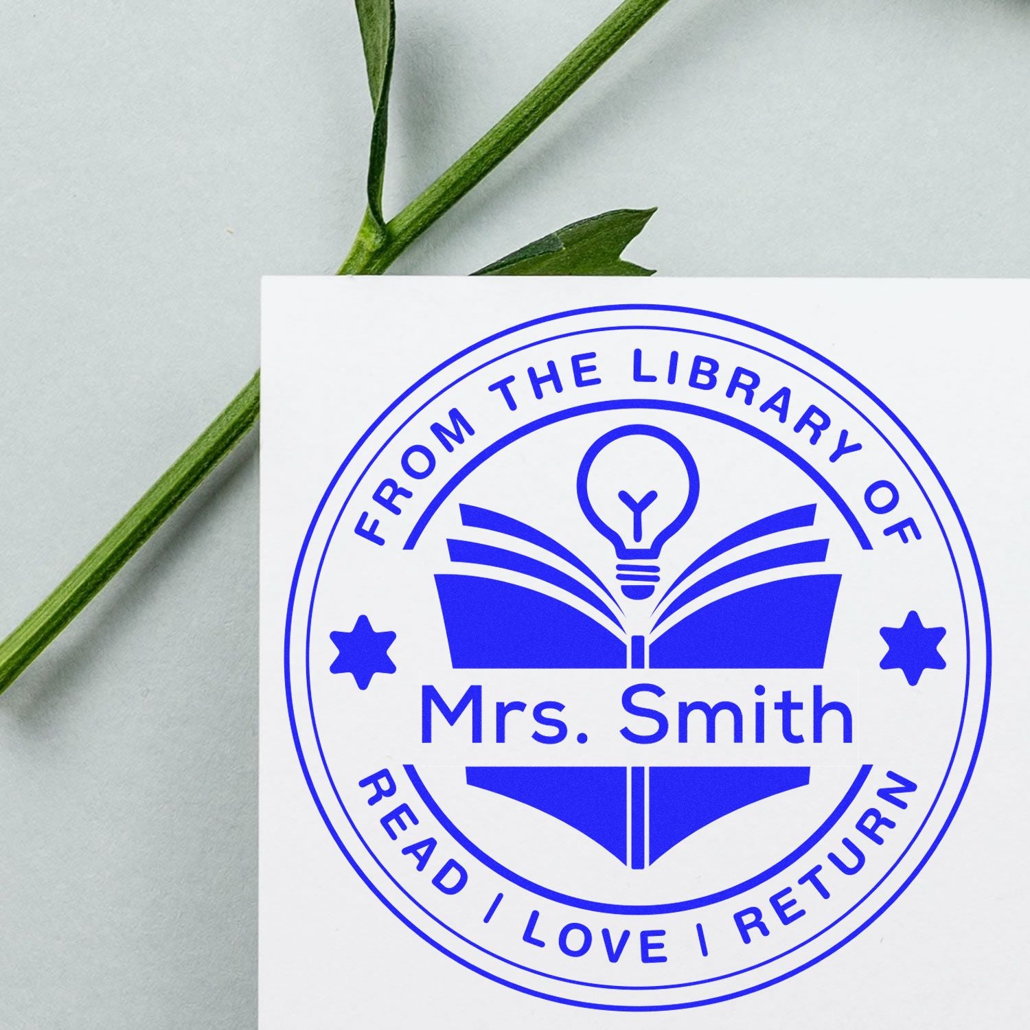 Lightbulb Self-Inking Personalized Book Appreciation Stamp - Engineer Seal Stamps