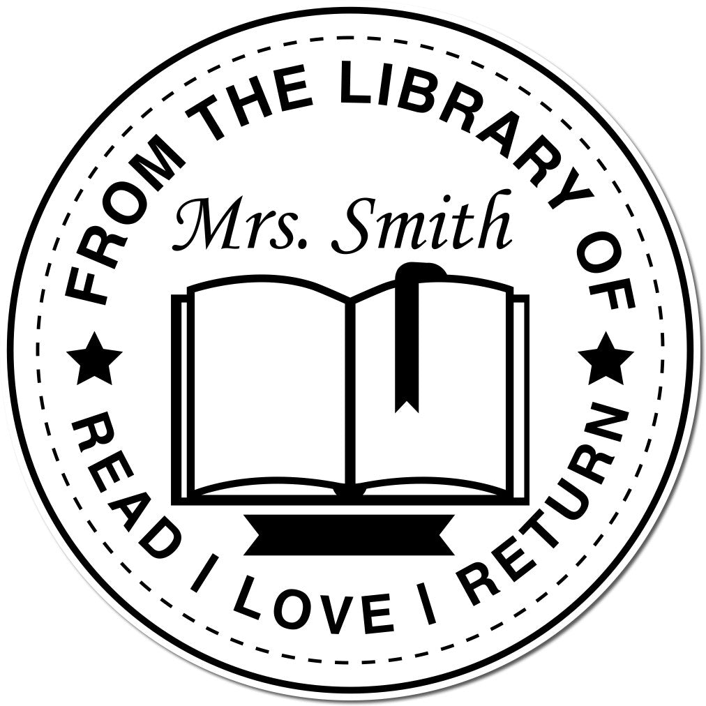 Open Book Self-Inking Personalized Read It Love It Return It Gift Stamp - Engineer Seal Stamps