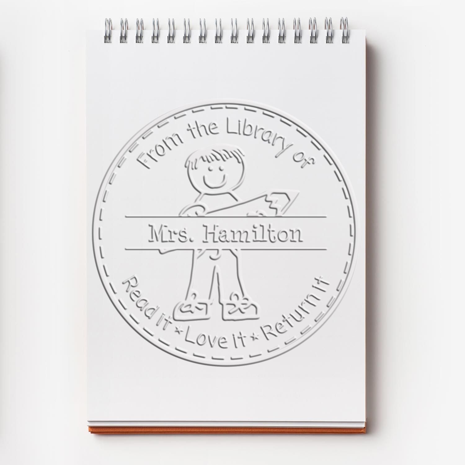 Stick Boy Soft Customized Teacher's Personal Library Embosser - Engineer Seal Stamps