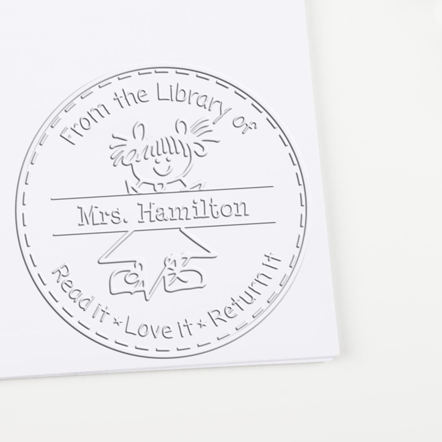 Hybrid Stick Girl Customized Teacher For Book Collection Seal - Engineer Seal Stamps