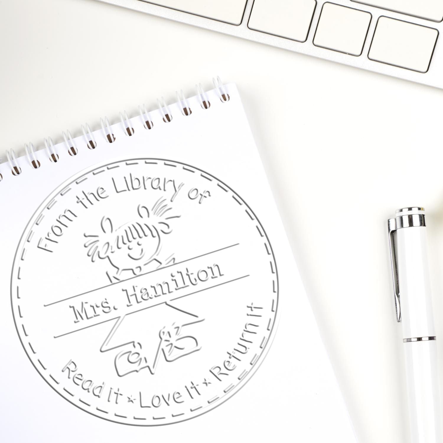Handheld Stick Girl Customized Teacher's Personal Library Seal