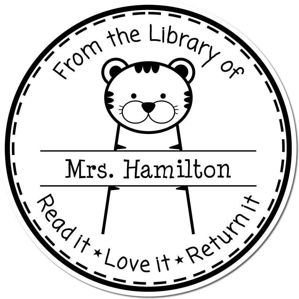 Happy Tiger Customized Teacher Gift Stamp - Engineer Seal Stamps