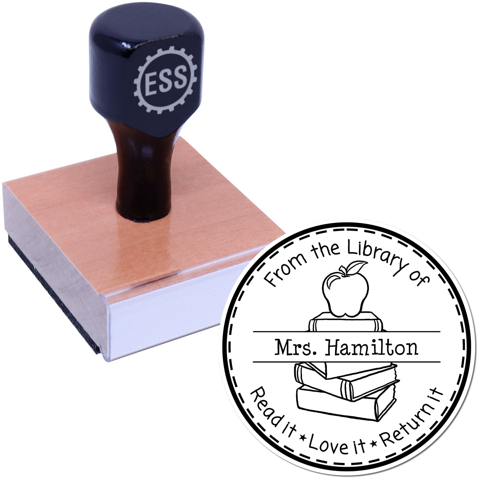 Classic Apple Customized Teacher Stamp - Engineer Seal Stamps