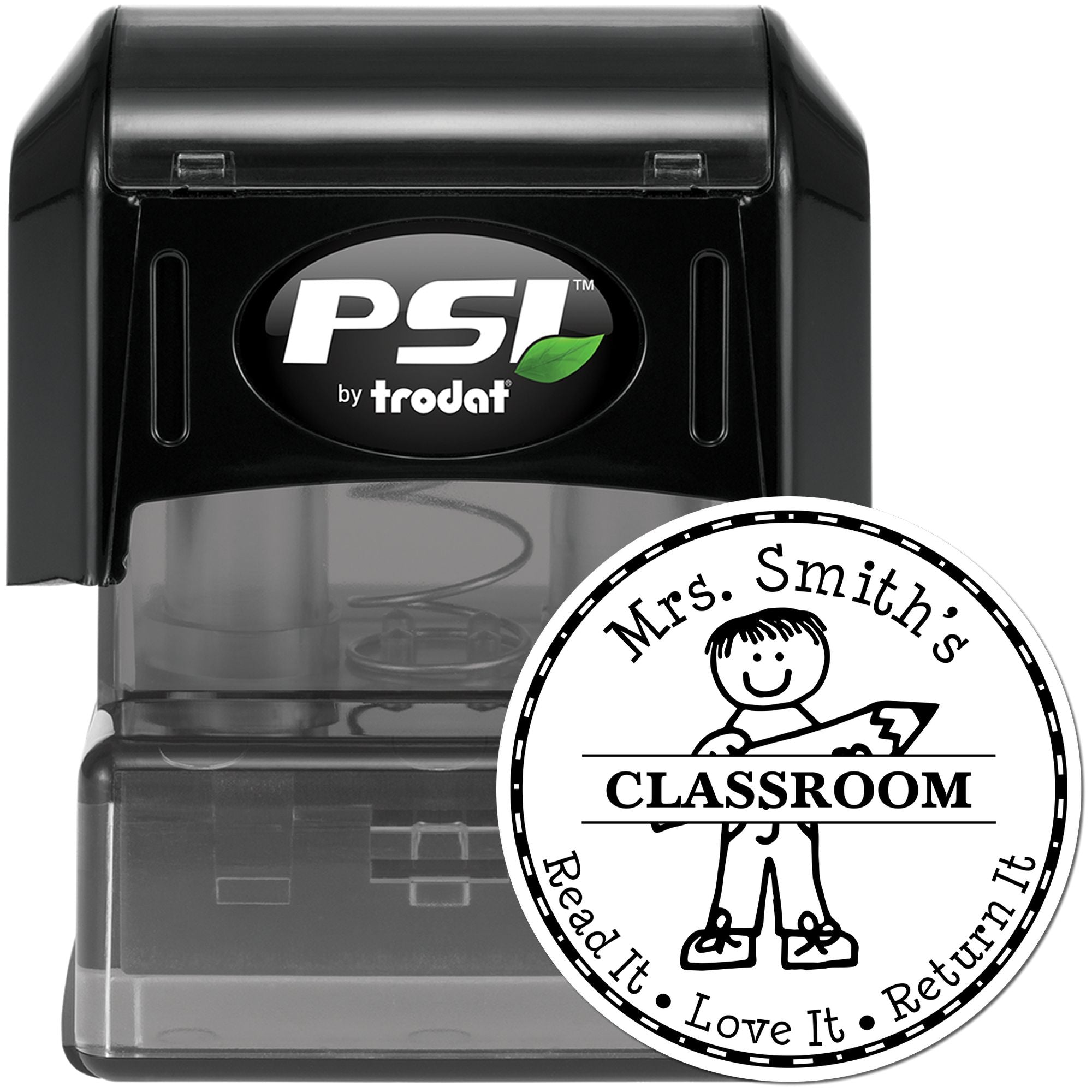 Boy Student PSI Pre-Inked Personalizable Teacher For Organizing Books Stamp - Engineer Seal Stamps