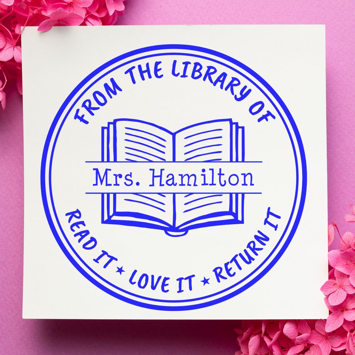 Classic Book PSI Pre-Inked Personalizable Teacher's Reading Nook Stamp - Engineer Seal Stamps