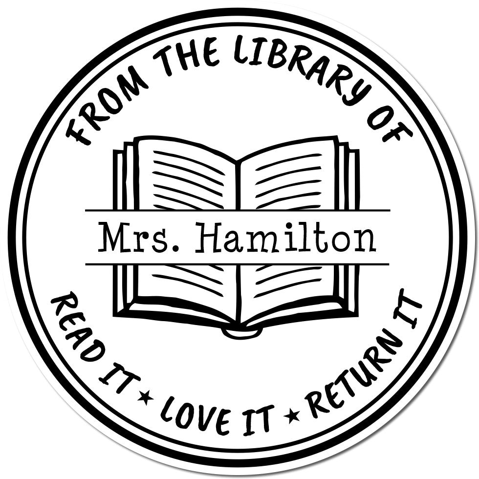 Classic Book PSI Pre-Inked Personalizable Teacher's Reading Nook Stamp - Engineer Seal Stamps