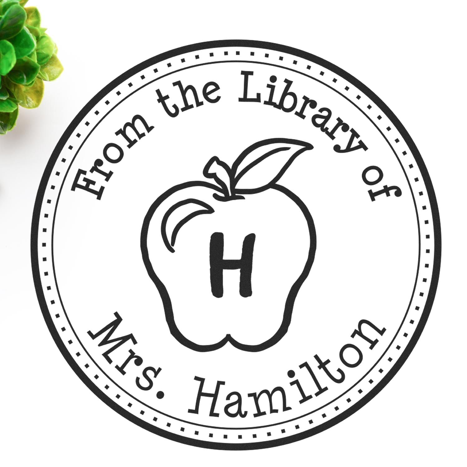 Pre-Inked Classic Initial Classroom Book Stamp - Engineer Seal Stamps