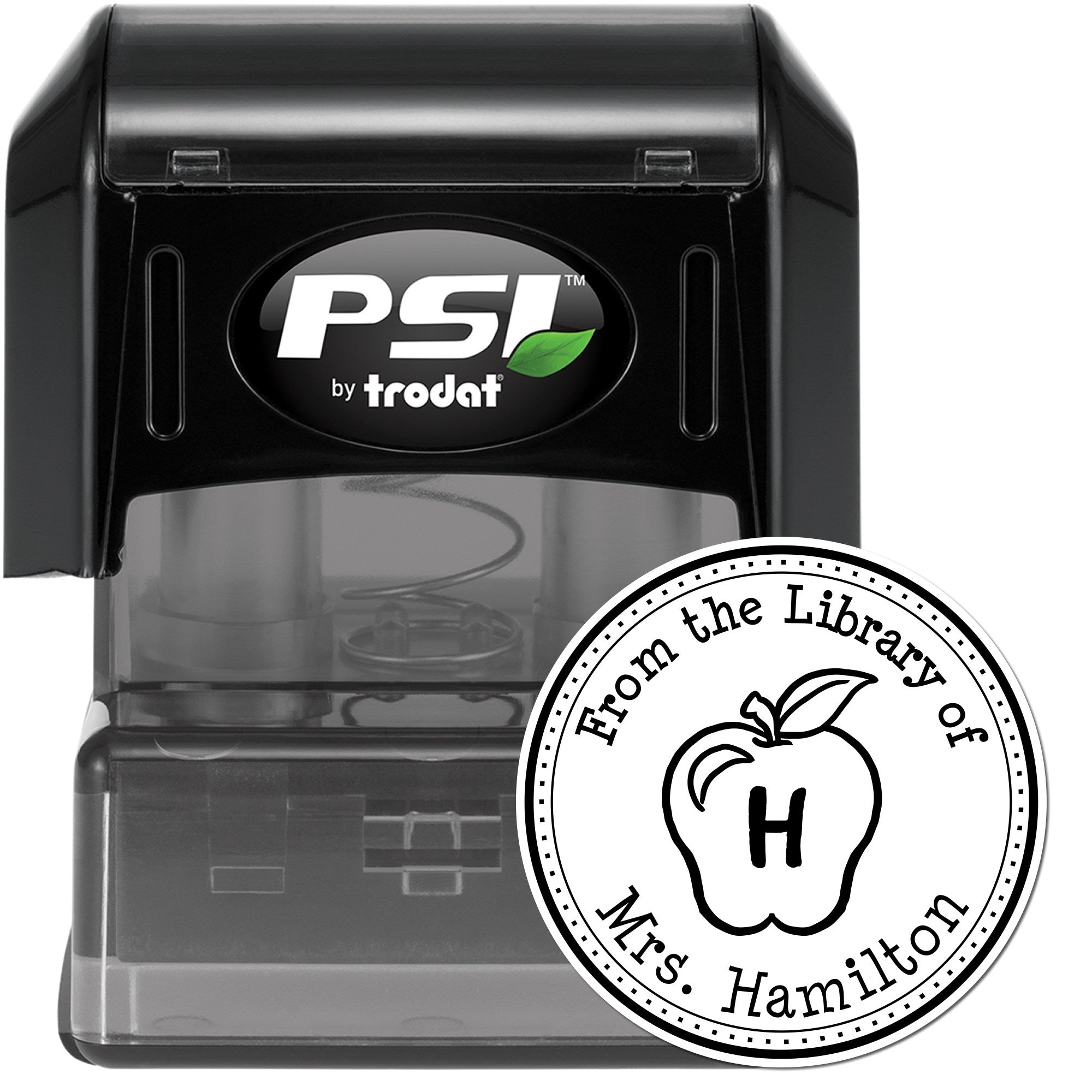 Classic Initial PSI Pre-Inked Personalizable Classroom Library Personalization Stamp - Engineer Seal Stamps