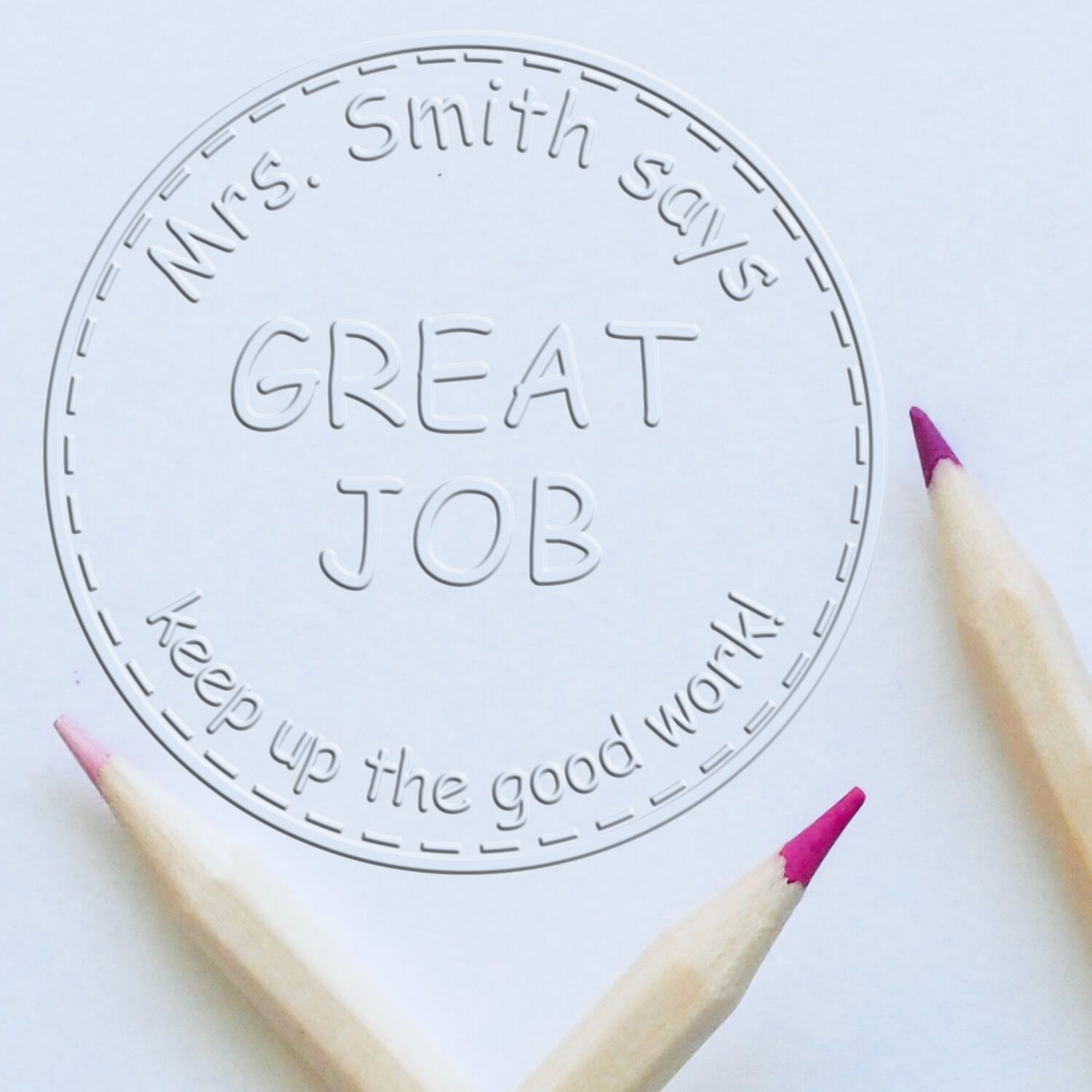 Hybrid Great Job Personalized Teacher Name For Books Embosser - Engineer Seal Stamps