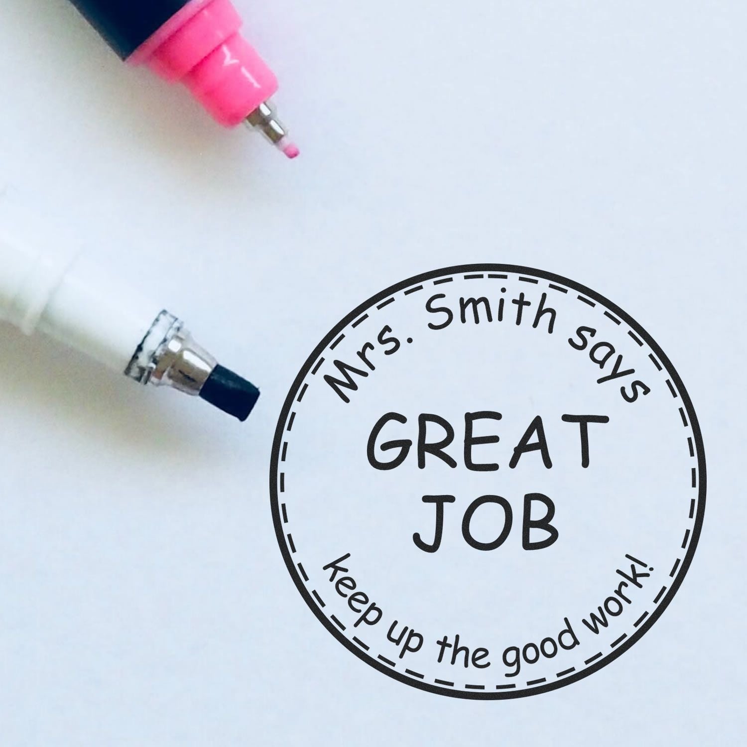 Great Job Customized Thank You For Being An Amazing Teacher Stamp