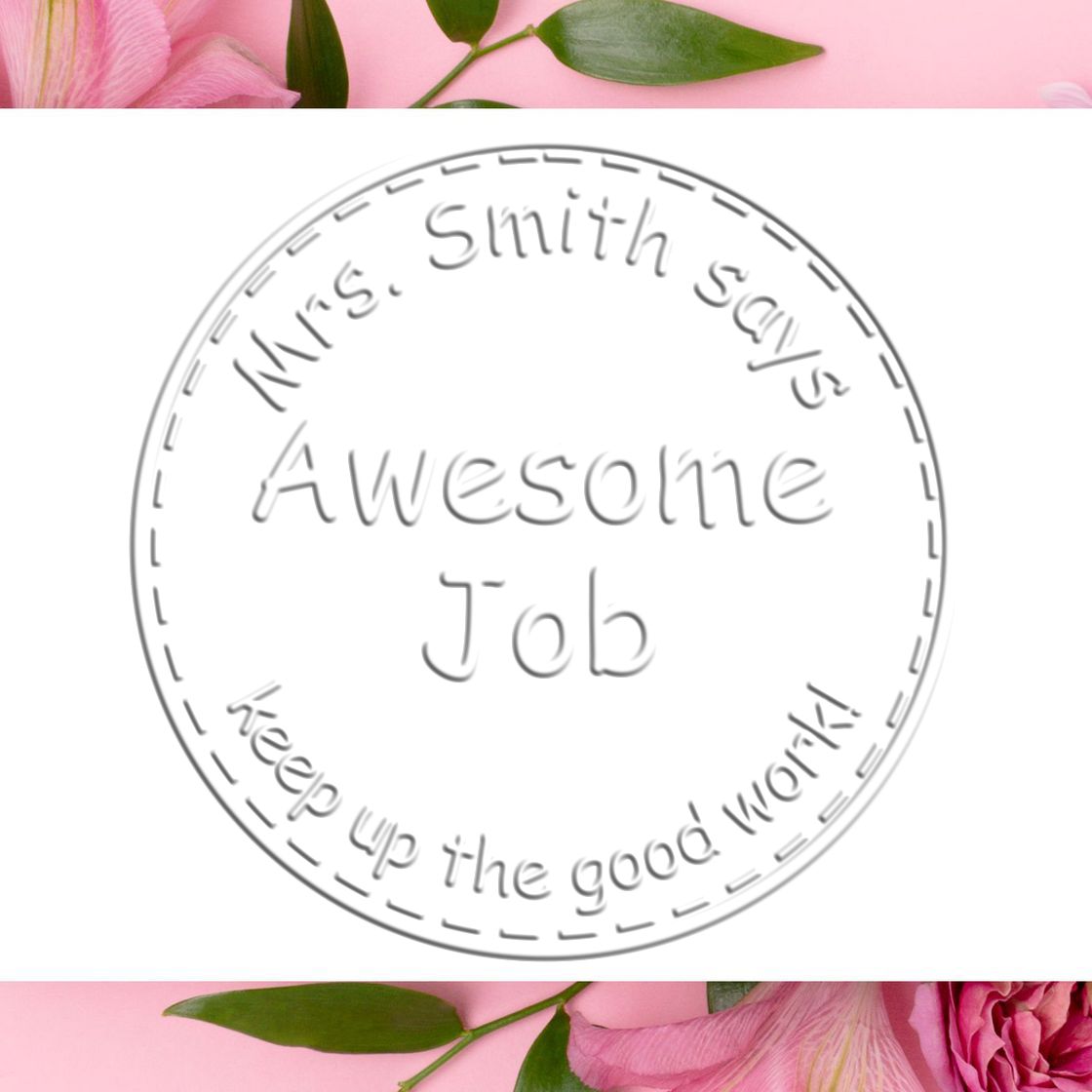 Handheld Awesome Job Customized Library Of Teacher Name Seal