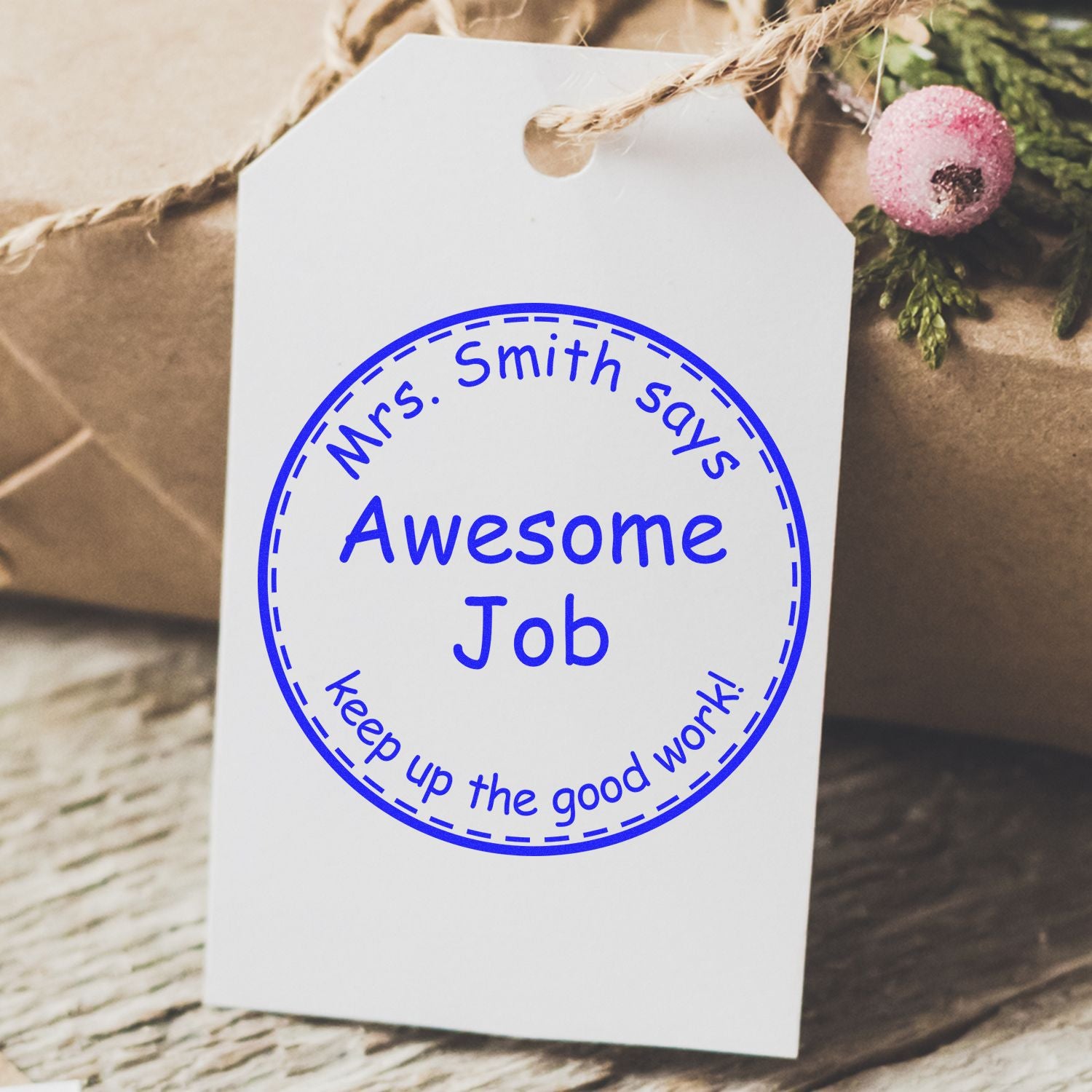 Pre-Inked Awesome Job Classroom Book Return Stamp - Engineer Seal Stamps