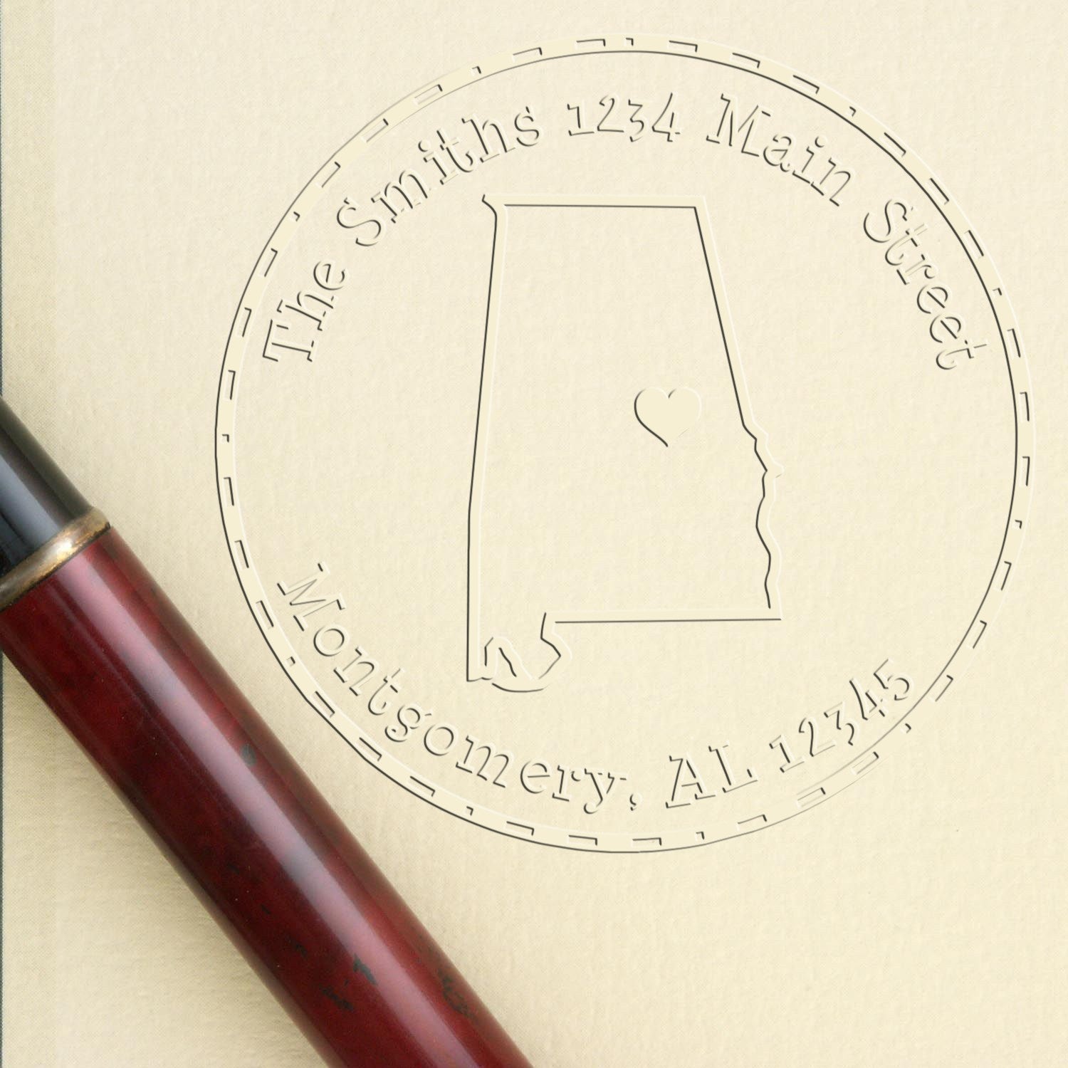 Soft AL State Love Customized Address Seal Embosser