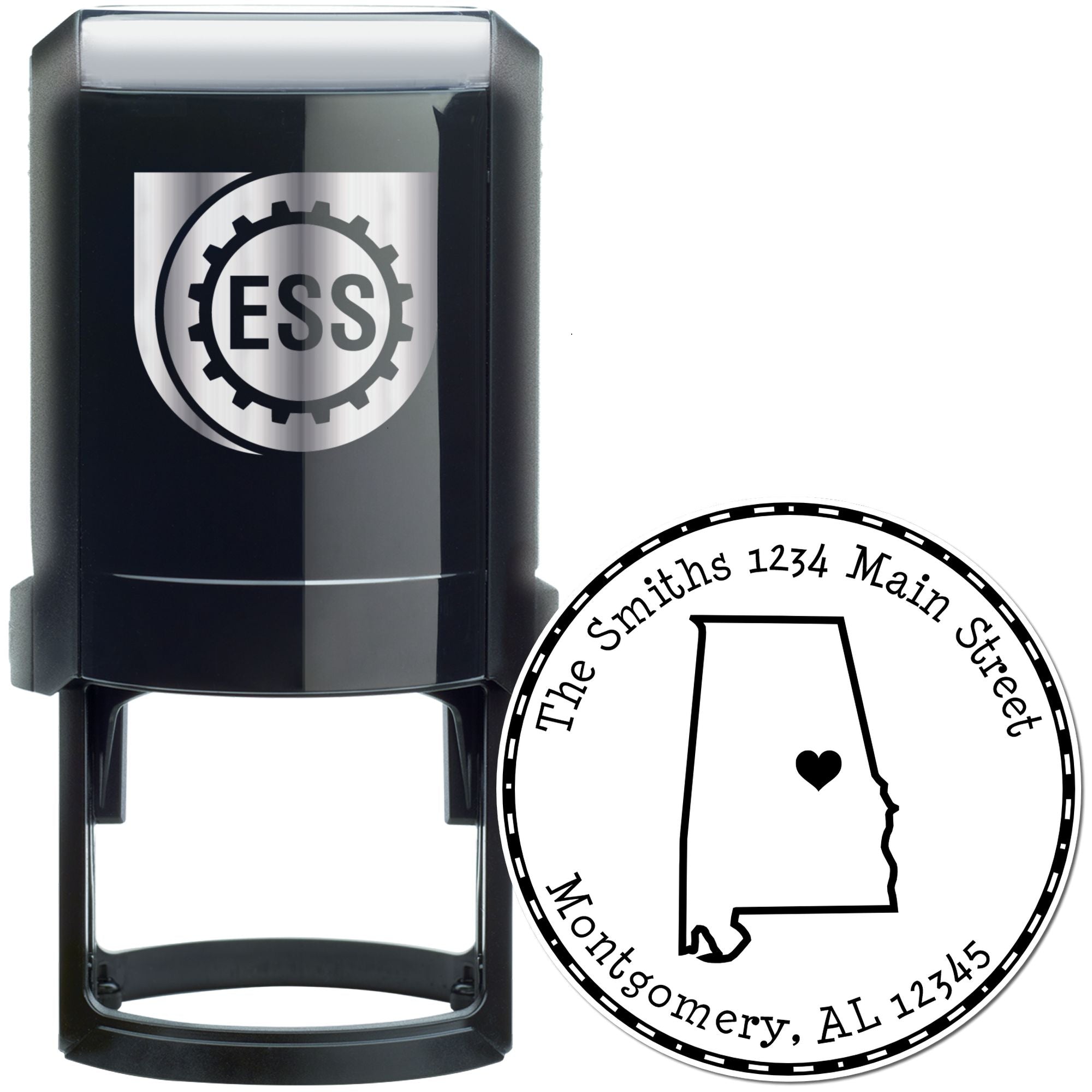 Self-Inking Round Alabama State Luv Address Stamp - Engineer Seal Stamps
