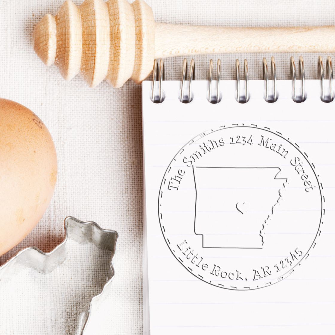 Soft AR State Love Customized Address Embossed Seal