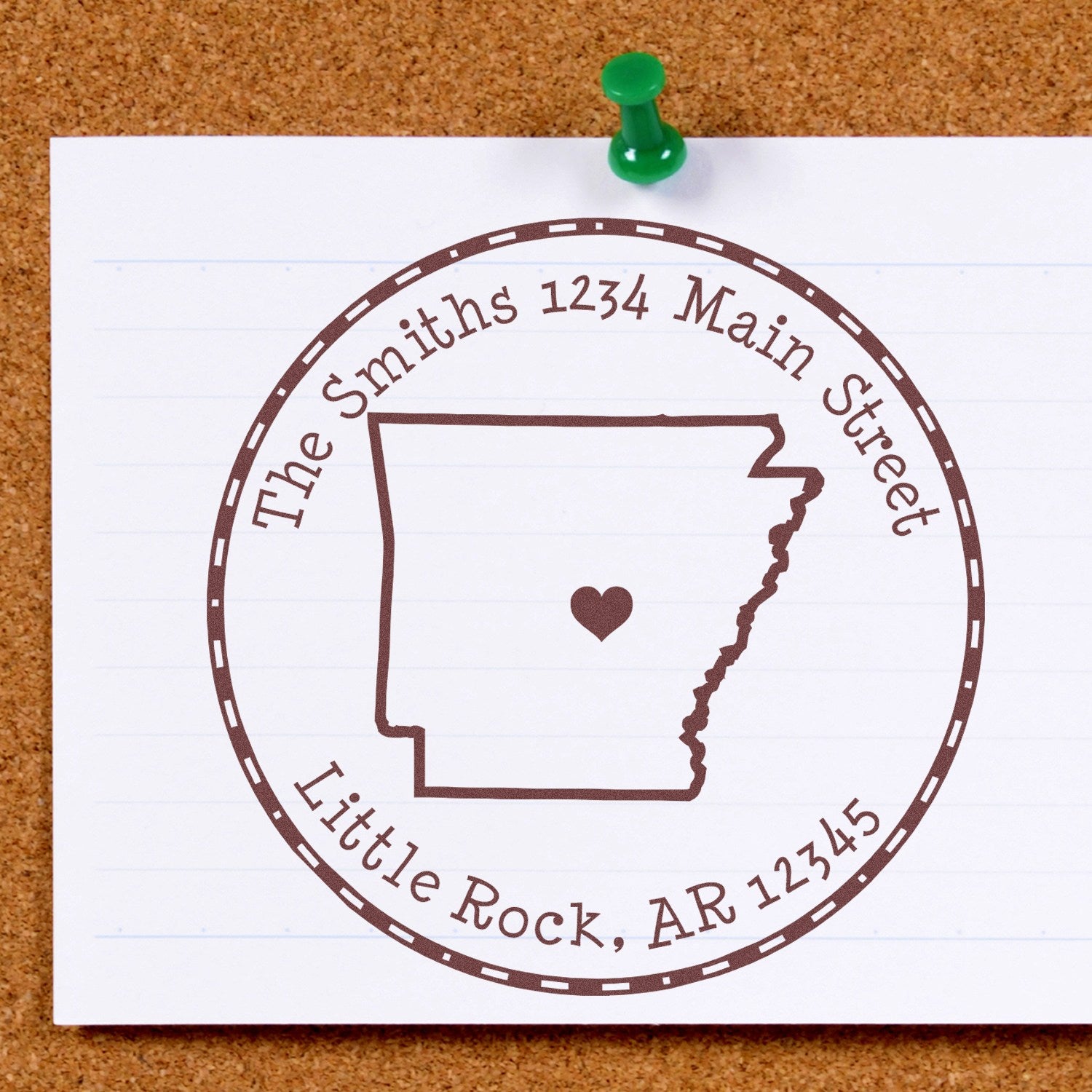 Self-Inking Round Arkansas State Luv Address Stamp - Engineer Seal Stamps