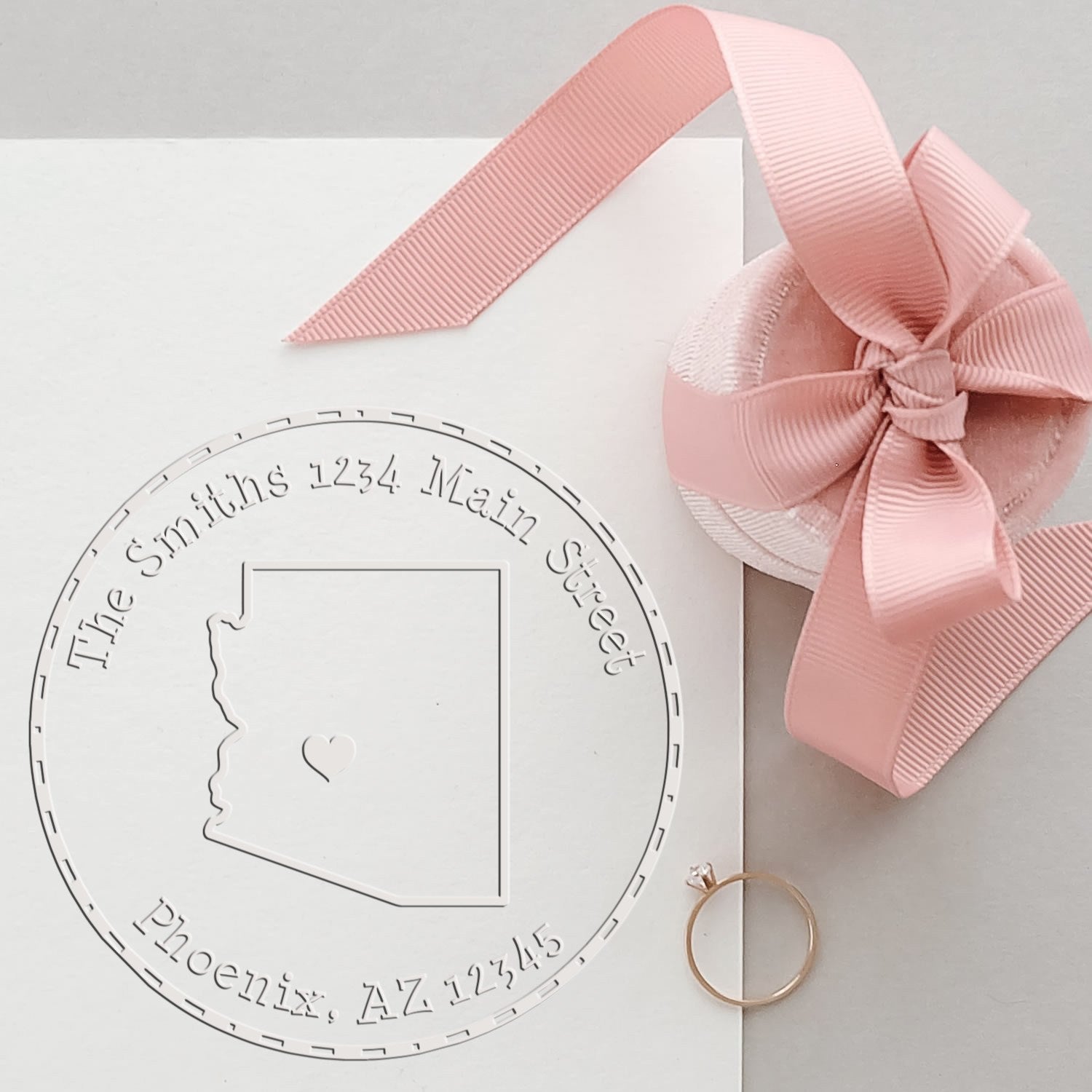 Soft AZ State Love Customized Address Seal Stamp Embosser