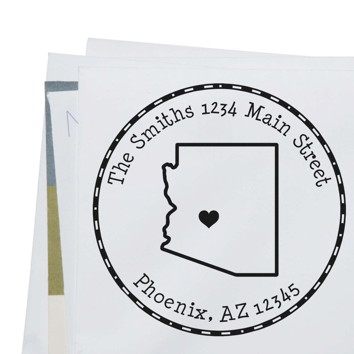 PSI Pre-Inked Round Arizona State Luv Address Stamp - Engineer Seal Stamps