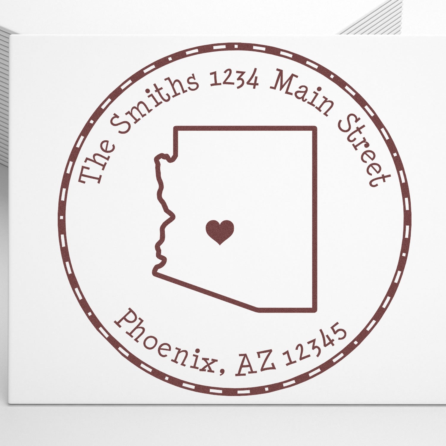 PSI Pre-Inked Round Arizona State Luv Address Stamp - Engineer Seal Stamps