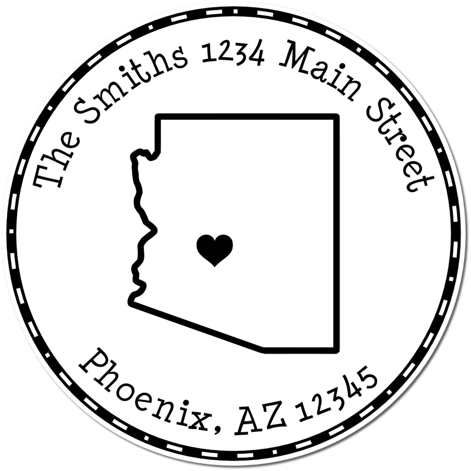 Slim Round Arizona State Luv Address Stamp - Engineer Seal Stamps