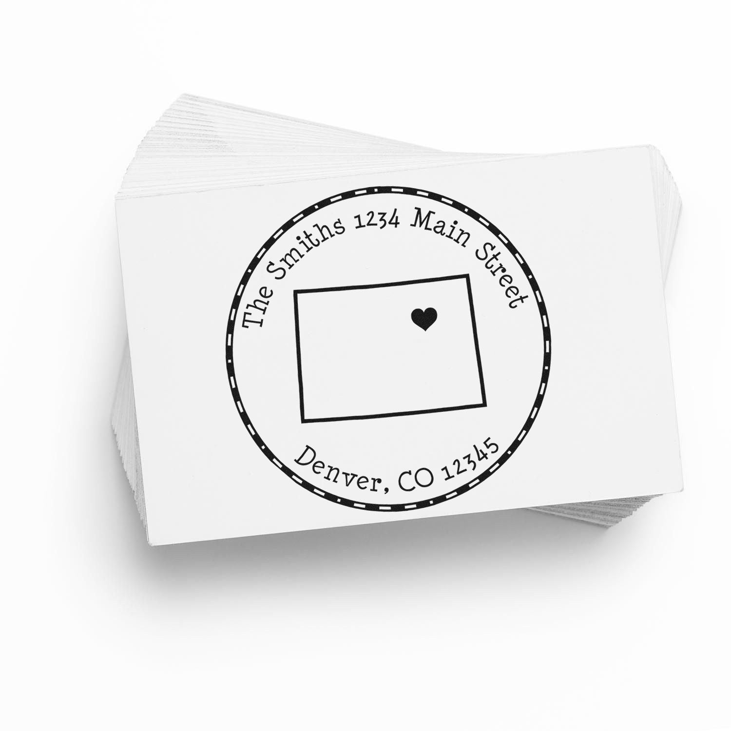 PSI Pre-Inked Round Colorado State Luv Address Stamp - Engineer Seal Stamps