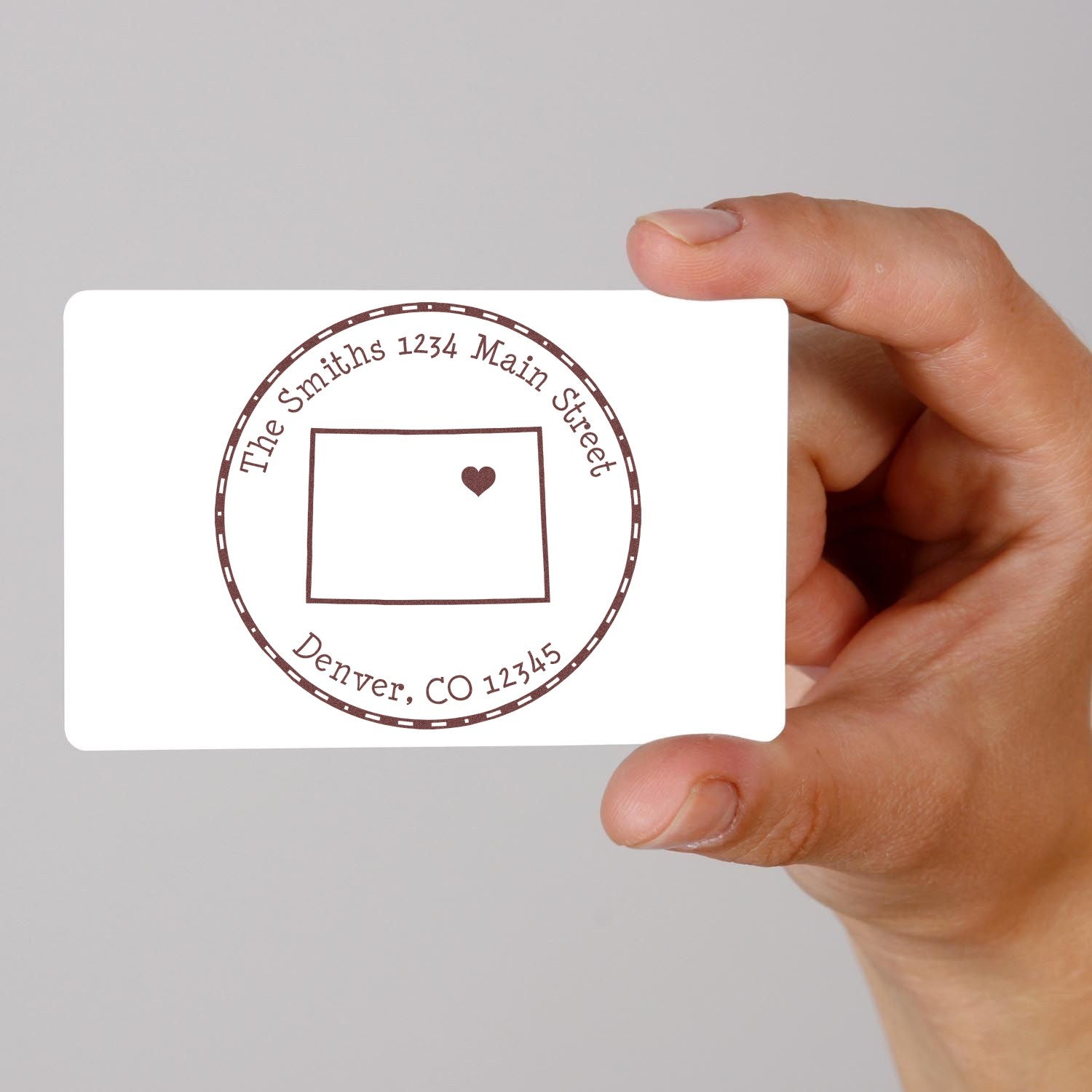 PSI Pre-Inked Round Colorado State Luv Address Stamp - Engineer Seal Stamps