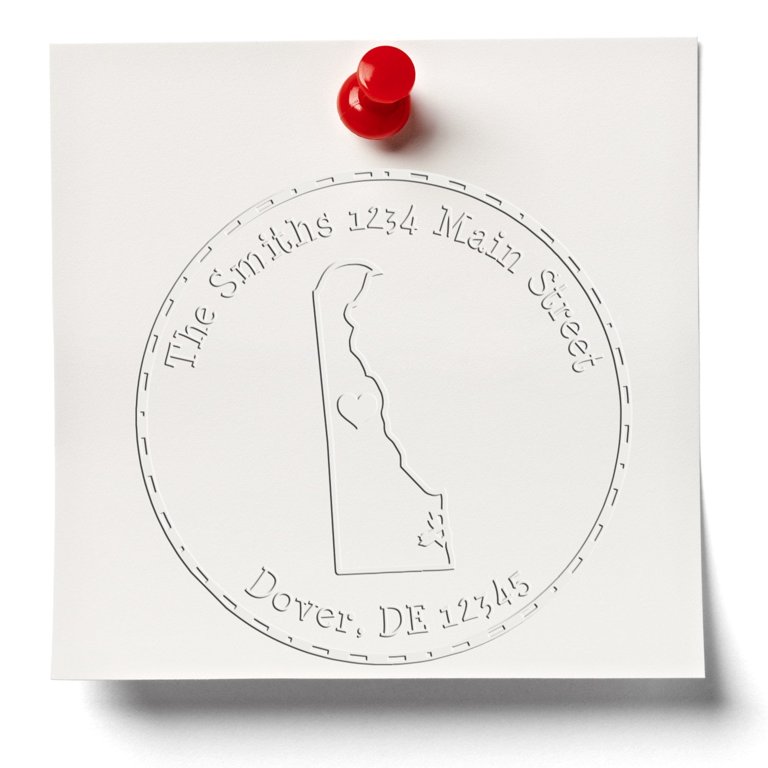 Soft DE State Love Customized Address Embosser Seal Stamp