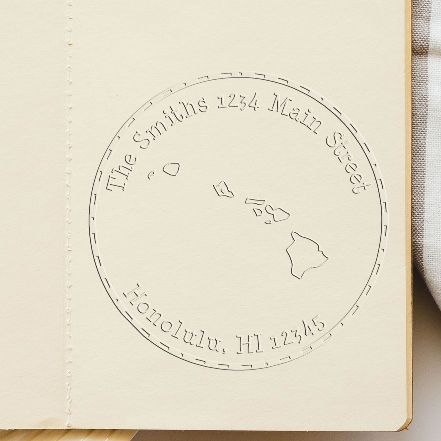 Soft HI State Love Customized Home Address Embosser
