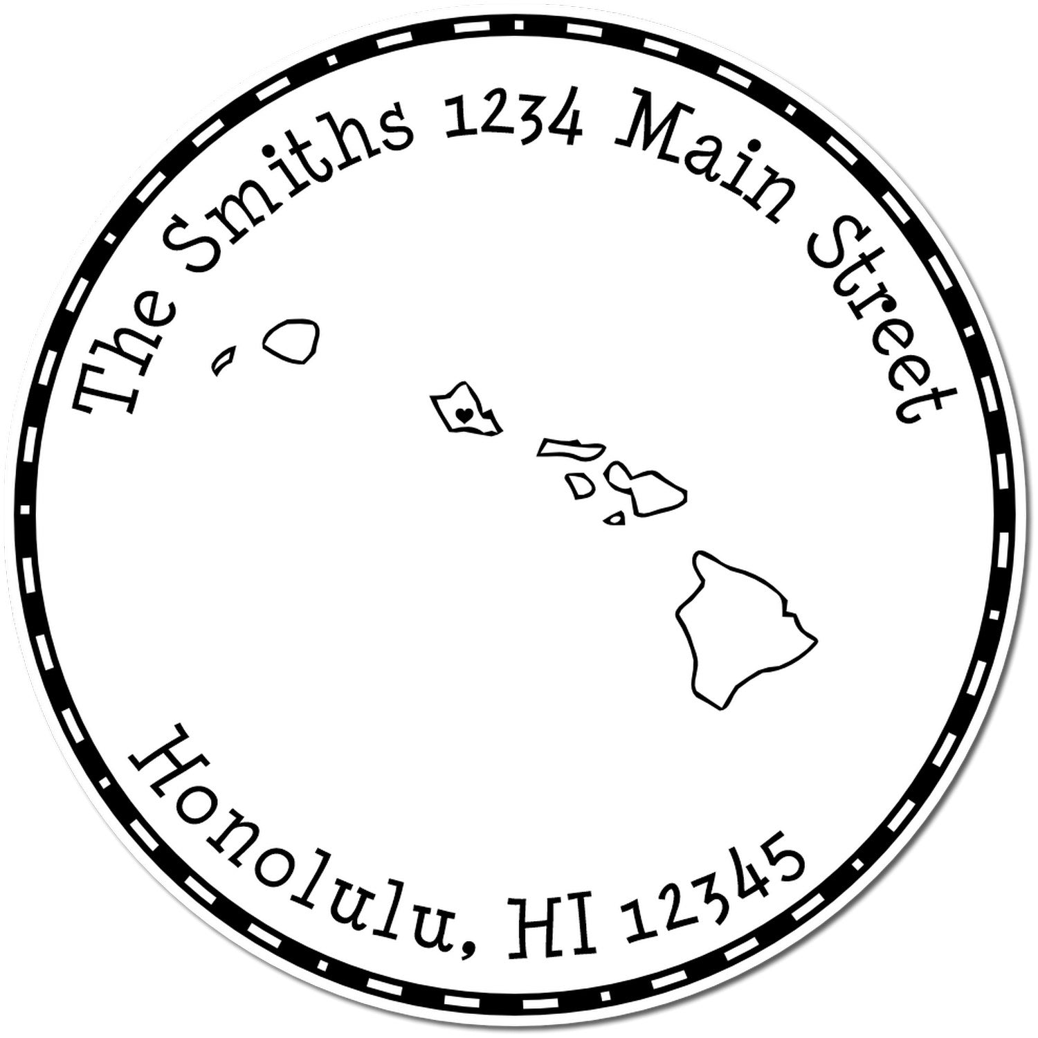 PSI Pre-Inked Round Hawaii State Luv Address Stamp - Engineer Seal Stamps